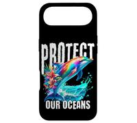 Protect Our Oceans Rainbow Dolphin Eco Awareness Art Coque pour iPhone Air