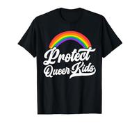 Protect The Queer Kids Rainbow Pride Mois T-Shirt Graphique avec Valeur, Homme, Noir, S