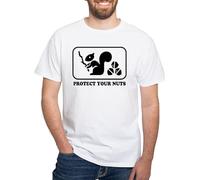 Protect Your Nuts White T Shirt Men's 100% Cotton, Classic Graphic White T-Shirt Hemden(Medium)
