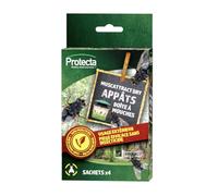 Protecta® - 4 Appâts Mouches - Recharge Boîte à Mouches Réutilisable - Poudre Mouillable Efficace - Solution Anti-Mouches pour Extérieur et Abords de Maison - Sans Insecticide