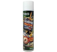 Insecticide Aérosol Anti-Guêpes et Frelons 600ml | Action Foudroyante à Longue Portée | Effet Immédiat et Sûr contre Nids de Guêpes et Frelons, avec Pyrèthre Végétal, Répulsif puissant guêpes/frelon