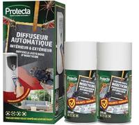 Protecta® - Kit Diffuseur Insecticide Automatique Programmable + Aérosol Pyrèthre 250 ml - Anti-Mouches, Moustiques & Insectes Volants et Rampants - Protection 24h/24 (1 diffuseur + 2 aérosols)