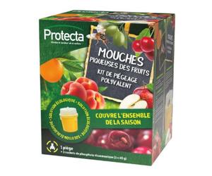 PROTECTA-Kit piège polyvalent contre la moucheuse piqueuse des vergers + 3 sachets de phosphate diammonique.