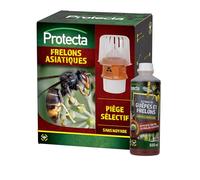 Protecta® Piège à Frelons Asiatique Sélectif - Pack Piège + Attractif 500 ML - Piège Réutilisable - sans Insecticide, sans Noyade - Usage Extérieur Jardin & Terrasse