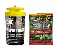PROTECTA Piège à Guêpes & Frelon Asiatique - Kit Complet avec 2 Attractifs 50ML - sans Insecticide - Action Durable Extérieur & Balcon