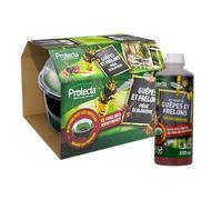 Protecta® Piège à Guêpes & Frelons + Attractif 500ml Inclus - Jusqu’à 4 Recharges (= 3 Semaines Chacune) - Kit Complet Prêt à l’Emploi - Piège Frelons Asiatiques & Mouches Extérieur Réutilisable