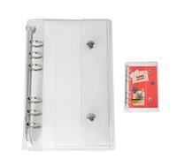 Protecteur 6 Anneaux Format A6/A7, Classeur 6 Anneaux en PVC Transparent Couverture Économique Agenda, Pochette à Feuillets Mobiles pour Photocartes Documents Budget École Bureau Garçons Filles