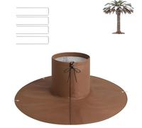 Protecteur amovible de racine de palmier, avec clous au sol, garde de racine de plante thermique à 3 couches avec cordon à tirage, pour racine de plantes climatiques froides extérieures (Braun)