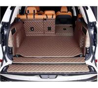 Protecteur Coffre Tapis De Coffre Voiture en Cuir Décoration Protection Garniture Intérieure Accessoires Modification pour BMW X5 G05 2019-2021(Khaki-8 pcs)