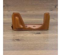 Protecteur d'appareil photo en cuir véritable,demi-étui,poignée pour Leica CL 19301 - Type PU Leather Brown