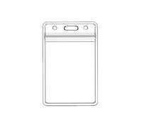 Protecteur de badge transparent - Porte-carte d'identité vertical étanche, pochette verticale sécurisée | Protecteur de badge d'identification robuste avec bords renforcés pour les affaires, le bureau