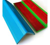 Protecteur de bord d'escalier flexible auto - adhésif, protecteur de bord d'escalier antidérapant pour les espaces publics tels que les écoles extérieures et intérieures(Light blue,4cm)