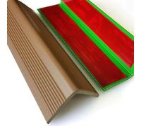 Protecteur de bord d'escalier flexible auto - adhésif, protecteur de bord d'escalier antidérapant pour les espaces publics tels que les écoles extérieures et intérieures(Khaki,3.5cm)