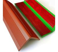 Protecteur de bord d'escalier flexible auto - adhésif, protecteur de bord d'escalier antidérapant pour les espaces publics tels que les écoles extérieures et intérieures(Red,2.5cm)