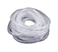 Protecteur de câbles en spirale Enrouleur spiralé de protection for câbles, en polyéthylène (PE), diamètre 4-30 mm, longueur 1-10 m, noir/blanc(White,18MM-3METERS)