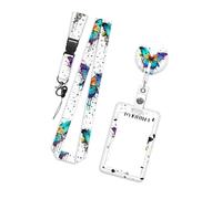 Protecteur de carte avec lanière de cou détachable, porte-badge rétractable, ensemble de protecteurs de cartes et de sangle de cou pour le bureau, porte-badge rétractable en ABS