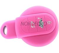PROTECTEUR DE CLÉ, EN SILICONE GRADÉ DE HAUTE QUALITÉ, POUR CLÉ DE MINI COOPER F56 COOPER COOPER S CLUBMAN PACEMAN COUNTRYMAN JCW, CLÉ TÉLÉCOMMANDE 3 BOUTONS (ROSE CHAUD)