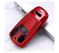 Protecteur De Clé pour Audi A4 B9 Q5 Q7 TT TTS 8S Accessoires en De Carbone TPU Étui pour Clé Télécommande De Voiture Porte-Couvercle(Red Key Case)