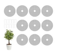 Protecteur De Contre Les Chats - 10 Pièces D'Insertion En Mailles Découpables,Avec 10 Tuteurs Couverture De Sol De Pot Découpable - Pour Jardinage Intérieur Extérieur Chien Fouissage Écureuil Mousse