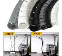 Protecteur de fil de câble spirale flexible, pince de tube de protection d'ordinateur, outils de gestion d'évaluation, 16mm, 10mm, 2m, 1m 10mmx2m White