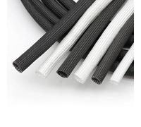 Protecteur de finition de câble, Range-Câbles Manchon Tressé Fibre de Verre 1-10mm 1/2M Noir Blanc 600°C(White,DIA 8MM-1 METER)