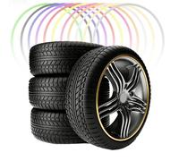 Protecteur De Jante Contre Les Éruptions Cutanées, Universel : 15-22 Pouces, Épaisseur 4 Mm, Support Adhésif/Pas Facile À Décoller, Capacité De Charge De 50 Kg, 11 Couleurs,16inch,Gold