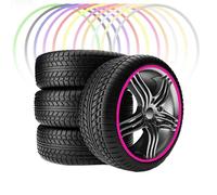 Protecteur De Jante Contre Les Éruptions Cutanées, Universel : 15-22 Pouces, Épaisseur 4 Mm, Support Adhésif/Pas Facile À Décoller, Capacité De Charge De 50 Kg, 11 Couleurs,22inch,Pink