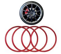 Protecteur De Jante En Nylon,protections for Jantes De Voiture,matériau En Nylon,résistant À L'usure Et Durable,facile À Installer,adapté À Différents Modèles De Véhicules(Red,18-inch)