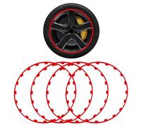 Protecteur De Jante Professionnel for Voiture, Protecteur De Jante for Roues De Voiture, En Nylon, Résistant À L'usure Et Durable, Adapté À Divers Modèles De Véhicules(Red,16-inch)