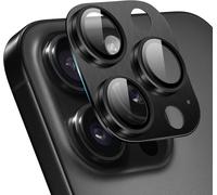 Protecteur De Lentille Caméra Arrière Compatible Iphone 16 Pro / 16 Pro Max - Cadre En Alliage D'aluminium & Verre Trempé Hd Ultra-Fin, Anti-Rayures Et Anti-Chocs - Noir