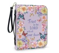 Protecteur De Livre for Bibles, Cahiers Et Manuels Scolaires Simili Cuir Résistant Avec Emplacement for Stylo Intégré, Couverture Légère Et Portable for Une Utilisation Quotidienne(Pattern J,30.5CM)