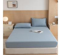 Protecteur De Matelas en Coton Pur Feuille Montée avec Bande Élastique pour Lit Queen Size Couverture Matelas Couverture De Lit avec Poche Profonde De 10In,Blueb,120 * 200cmTWIN