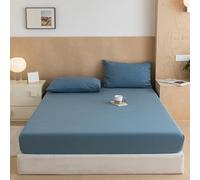 Protecteur De Matelas en Coton Pur Feuille Montée avec Bande Élastique pour Lit Queen Size Couverture Matelas Couverture De Lit avec Poche Profonde De 10In,Bluea,120 * 200cmTWIN