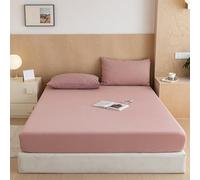 Protecteur De Matelas en Coton Pur Feuille Montée avec Bande Élastique pour Lit Queen Size Couverture Matelas Couverture De Lit avec Poche Profonde De 10In,Pinke,120 * 200cmTWIN