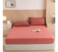 Protecteur De Matelas en Coton Pur Feuille Montée avec Bande Élastique pour Lit Queen Size Couverture Matelas Couverture De Lit avec Poche Profonde De 10In,Pinkc,120 * 200cmTWIN