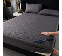 Protecteur De Matelas Imperméable Lit Queen Size Couverture Matelas avec Bande Élastique À 360° Couverture De Matelas avec Poche Profonde 10" Couverture De Lit,Greyb,90 * 200cmTWIN