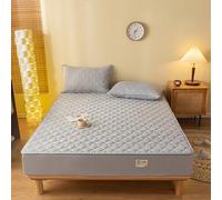 Protecteur De Matelas Imperméable Taille Roi Reine Feuille Montée avec Bande Élastique Emballage Complet Antidérapant Couverture De Lit Doux Couverture De Matelas,Gris,90 * 200cmTWIN