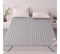 Protecteur De Matelas Taille Queen King avec 4 Bandes Élastiques Antidérapant Couverture De Matelas Matelas Topper Matelas Futon Mince Coussin De Couchage Pliant,B/Grey,90 * 200cmTWIN