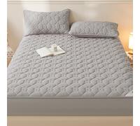 Protecteur De Matelas Taille Roi Reine Imperméable À La Poussière Remplissage Coton Couverture Matelas Matelas Topper avec Bande Élastique Poche Profonde De 11In,Gris,90 * 200cmTWIN
