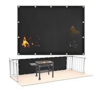 Protecteur de Mur pour BBQ Tapis de Chaleur pour Grille Ignifuge Anti-Graisse pour Terrasse Clôture Rampe avec Finition en Fibre de Verre Enduite de Silicone Résistant jusqu'à (3 * 10ft)
