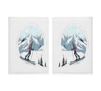 Protecteur de passeport fin sur le thème du ski, étui de passeport pour voyage essentiel, compact, portefeuille léger pour voyage, style, 20,3 x 13,8 cm, Style :, 20.3x13.8cm