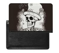 Protecteur de passeport imprimé Skeleton Chef, protecteur de passeport durable, protecteur de passeport de voyage, noir, taille unique, contemporain, Noir , Taille unique, Contemporain