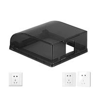 Protecteur de prise électrique - Bouclier transparent 9,9 x 11,2 x 4,2 cm, panneau de couverture en plastique, boîtier anti-éclaboussures avec protection murale sécurisée | Boîtier de prise fiable