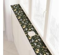 Protecteur De Rebord Fenêtre, Couverture À Imprimé Floral, Protection Et Décoration, Matériau Composite 4 Couches, Imperméable, Anti-poussière(Green,200x10CM/79x4IN)