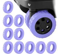 Protecteur de roue en Silicone, 1/24 pièces, réduit le bruit, boîtier chariot, couvercle protection des roues, manchon roulette silencieux, accessoires valise à bagages pour les valises(Purple,12pcs)