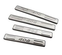 Protecteur de Seuil de Porte de Voiture en Acier Inoxydable pour Peugeot 408, 4 PièCes Garnitures de Seuil PortièRe Extérieure Plinthes Plaques de Protection Voiture Accessoires