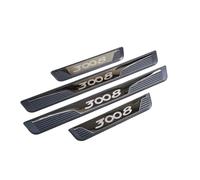Protecteur De Seuil De Porte De Voiture Yintmi 4 Pièces pour 3008gt 2016-2019, Pédale De Bienvenue De Plaques De Pied en Plastique, Accessoire De Décoration De Style Automatique Antidérapant (Noir)