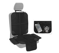 Protecteur de Siège de Voiture pour Enfant en Tissu Oxford 600D Antidérapant en Maille pour Enfant et bébé Résistant à L'usure avec Poches de Rangement en Maille (Ligne noire)