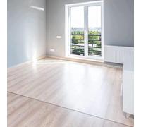 Protecteur de sol vinyle antidérapant découpable 1 mm | Plastique robuste, facile à nettoyer, idéal pour les cuisines, les couloirs et les bureaux. Tapis fixe (90 x 120 cm)