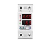 Protecteur de surintensité et de sous-tension, Rail Din, dispositifs de Protection réglables à double affichage, relais de tension 40A 63A 80A 220V Protecteurs de fuite à la terre (Size : 80A)